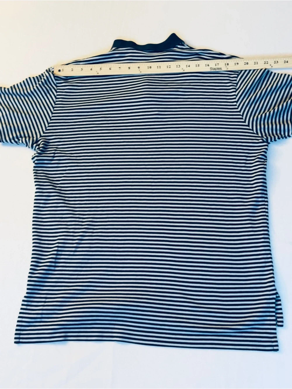 Polo Ralph Lauren Men’s Large Light Blue Navy Striped Polo Shirt Pony Logo